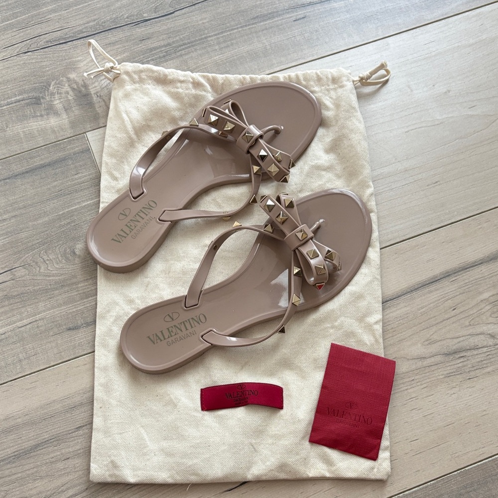Valentino Women's Beige Studded Sandals